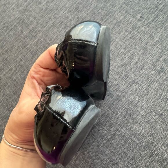 Tory Burch Reva Ballet Flat Patent Leather Black Size 7 - Picture 7 of 12